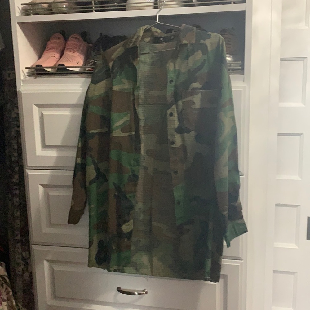 Camo Shirt Dress - image 1